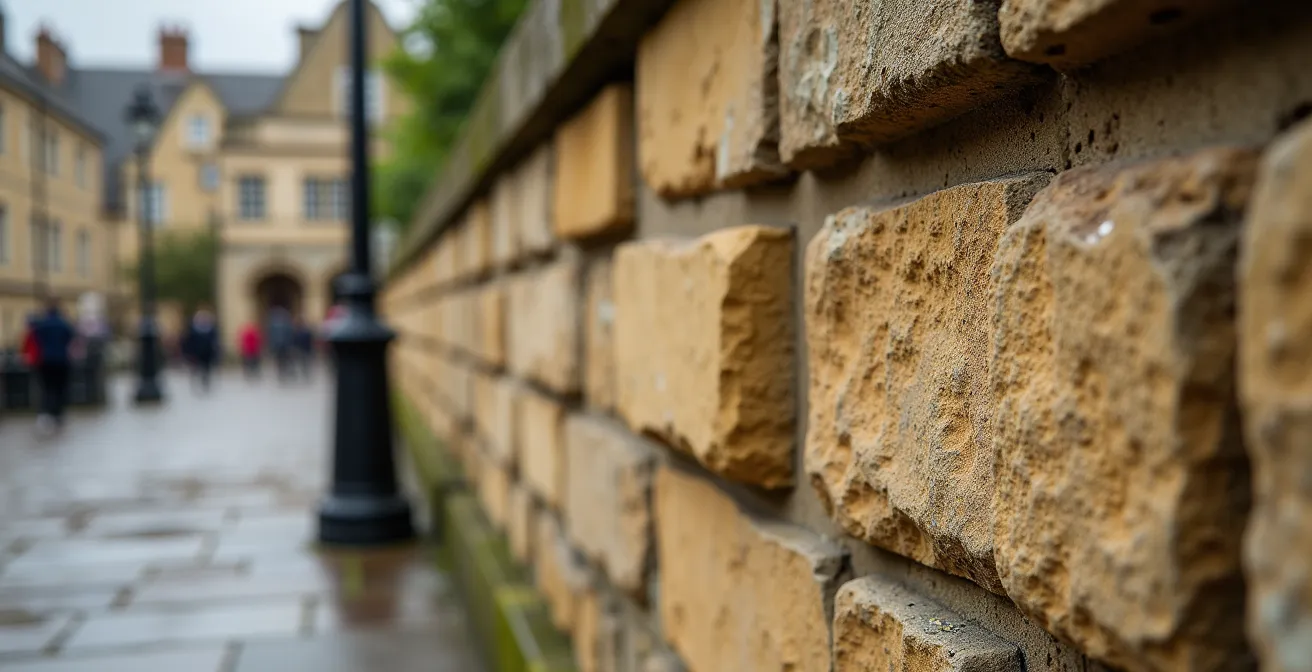 Low angle view of Clean Air Zone entry point showing camera infrastructure against Bath stone architecture