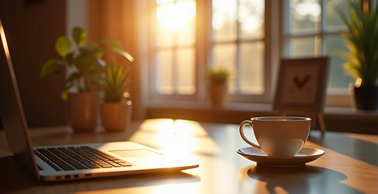 Minimalist representation of work-life boundaries with technology elements