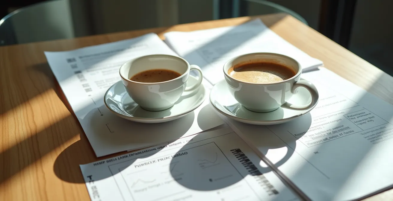 Two professionals engaged in constructive workplace discussion about wellbeing support