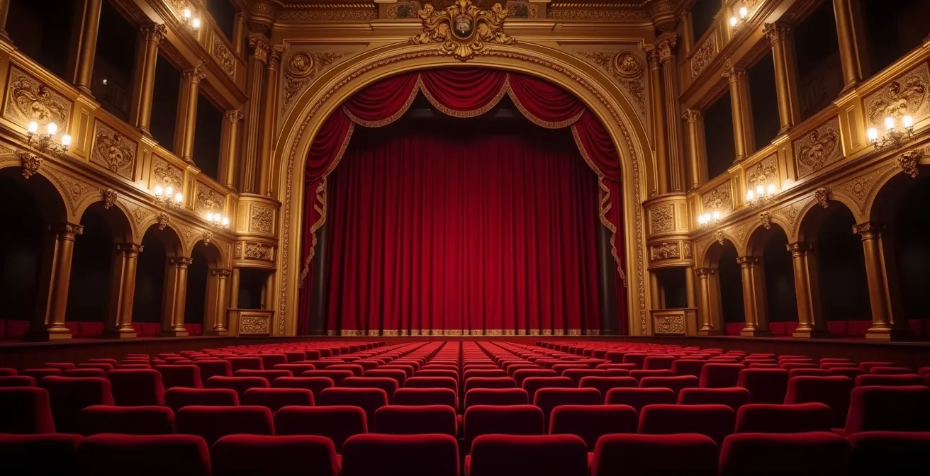 Interior view of a West End theatre showing different seating perspectives and sight lines