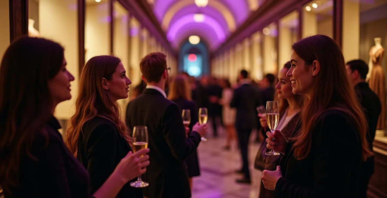 Evening atmosphere at V&A museum during Friday Late opening