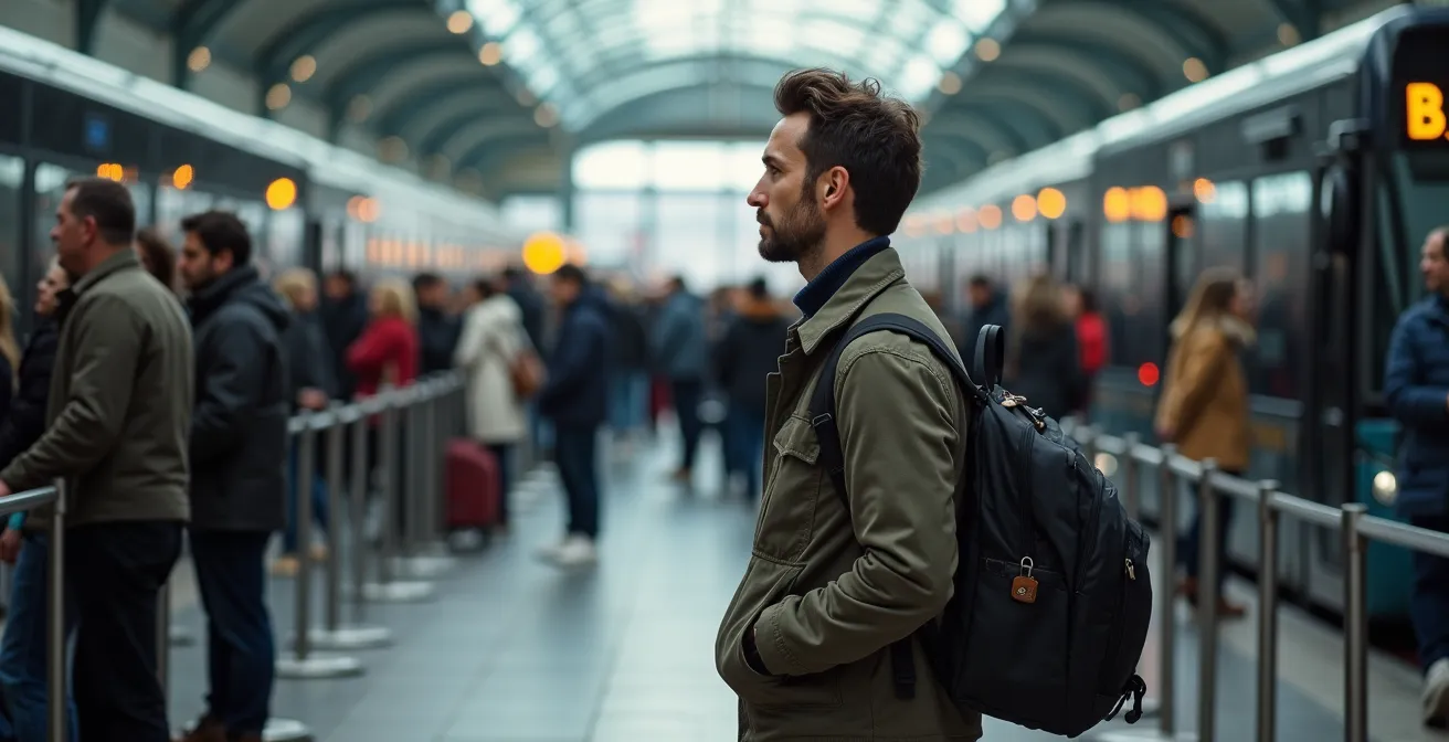 Victoria Coach Station during peak travel times with buses and passengers