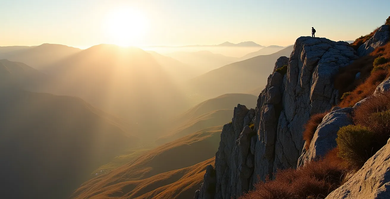 Dramatic view of Crib Goch ridge in Snowdonia showing exposed scrambling terrain